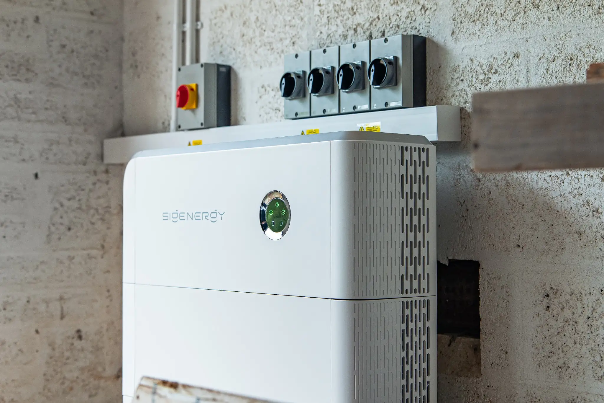 The same home's Sigenergy battery and backup gateway, fitted in the plant room